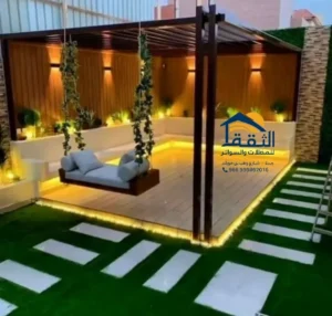 برجولات حدائق في جدة بتصميم حديث للجلسات الخارجية